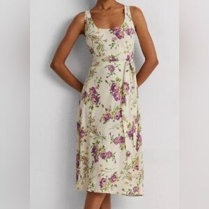 Ralph Lauren Floral Dress - Cream and Purple